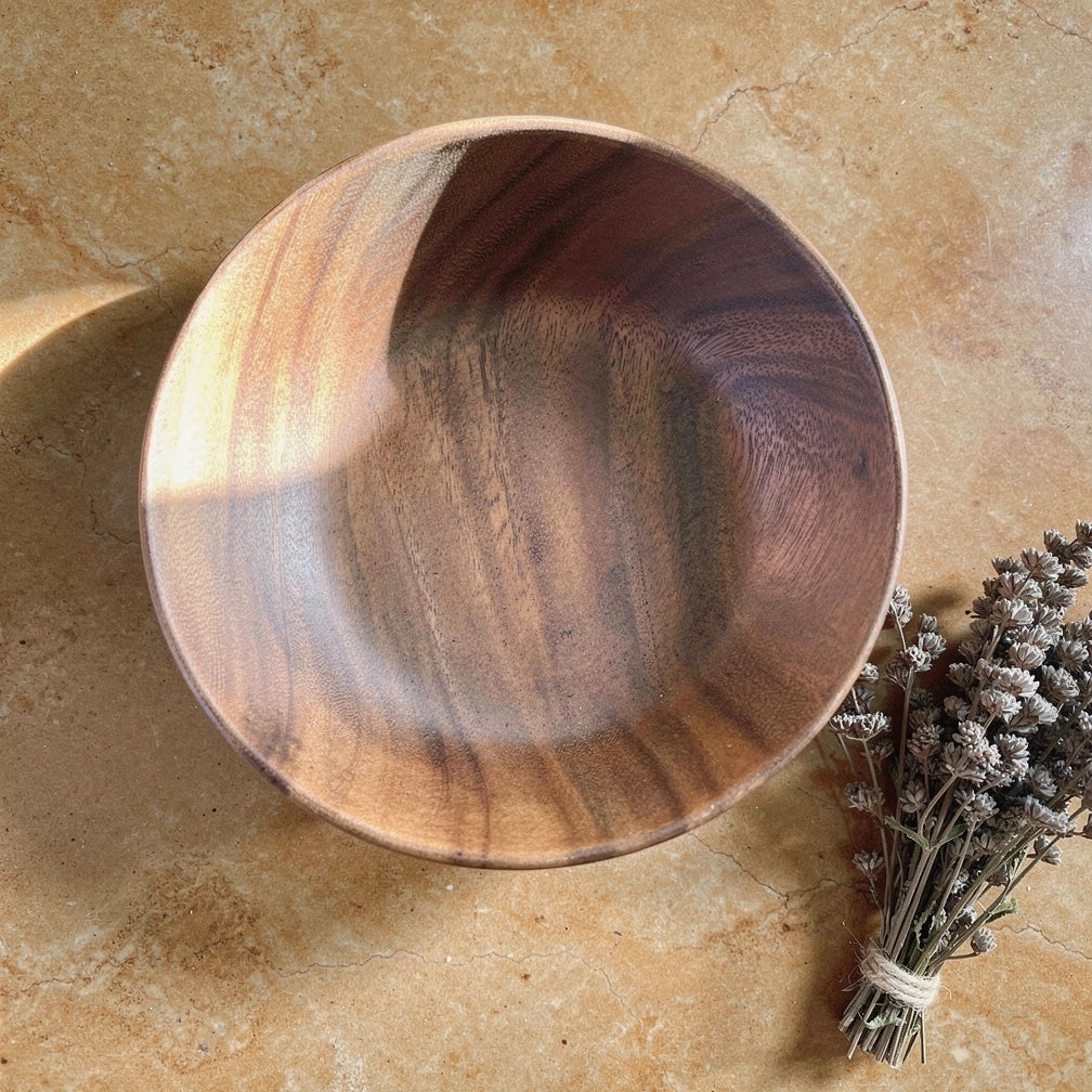 Deep Round Acacia Bowl