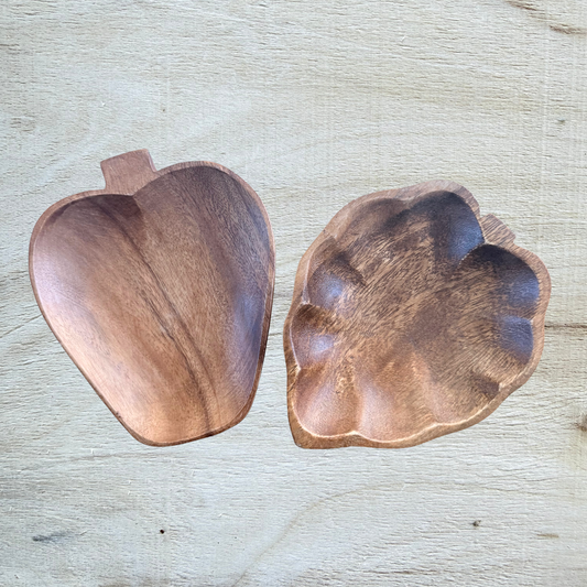 Acacia Dish Pair — Apple & Strawberry