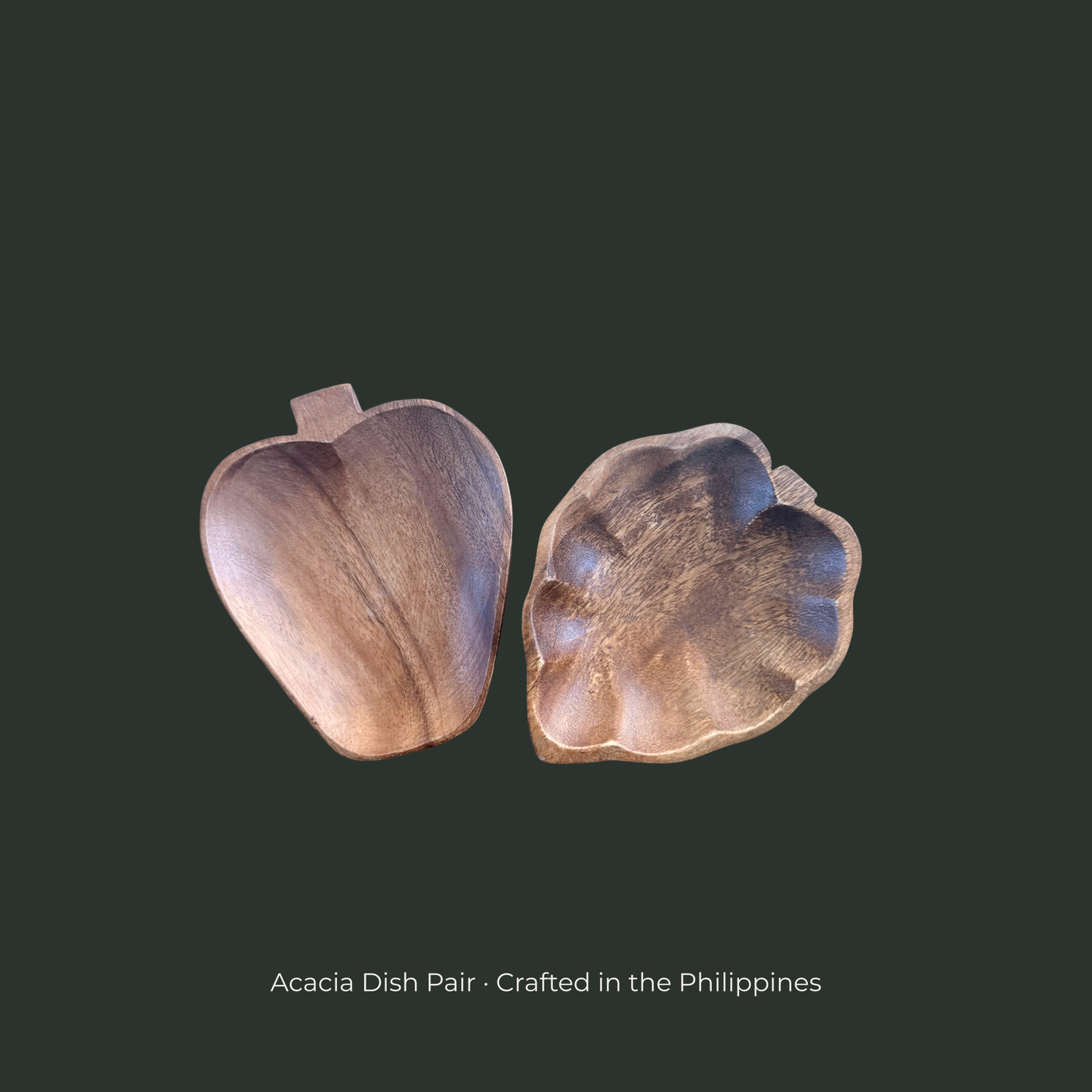 Acacia Dish Pair — Apple & Strawberry