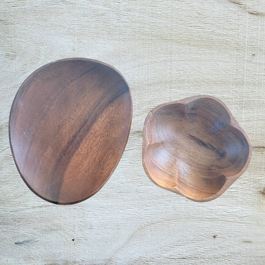 Acacia Dish Pair — Oval & Flower