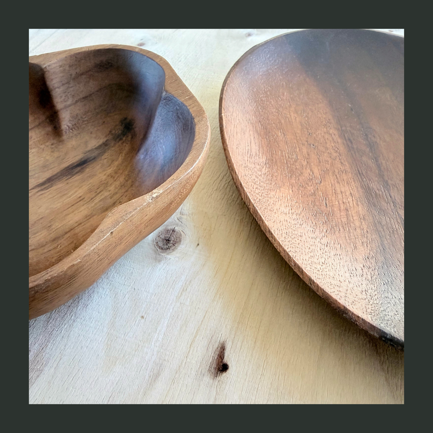 Acacia Dish Pair — Oval & Flower