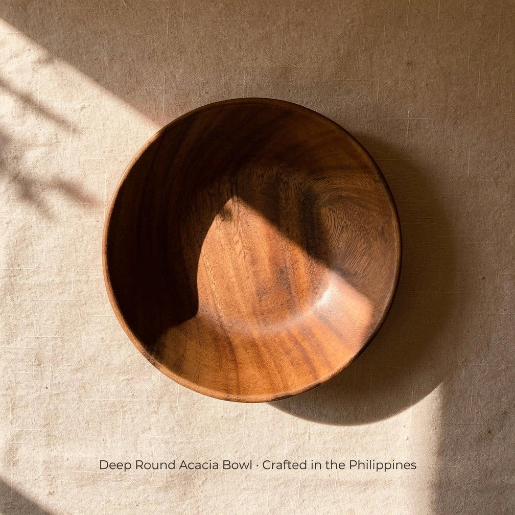 Deep Round Acacia Bowl